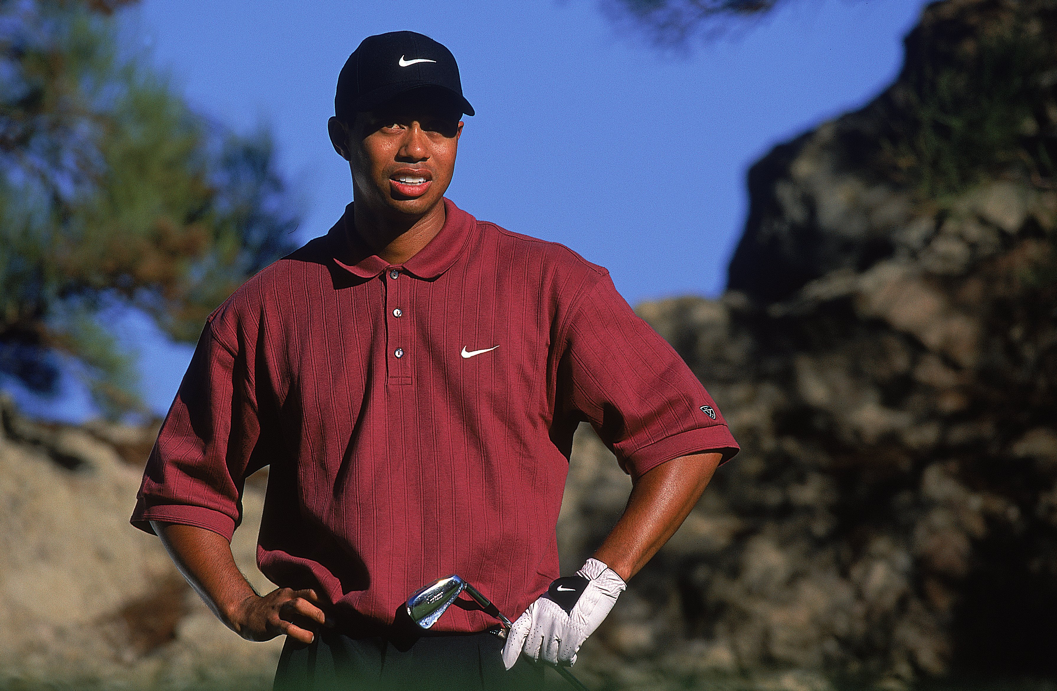 3 Dec 2000:  Tiger Woods looks on during the Williams World Challenge at the Sherwood Country Club in Thousand Oaks, California.Mandatory Credit: Donald Miralle  /Allsport