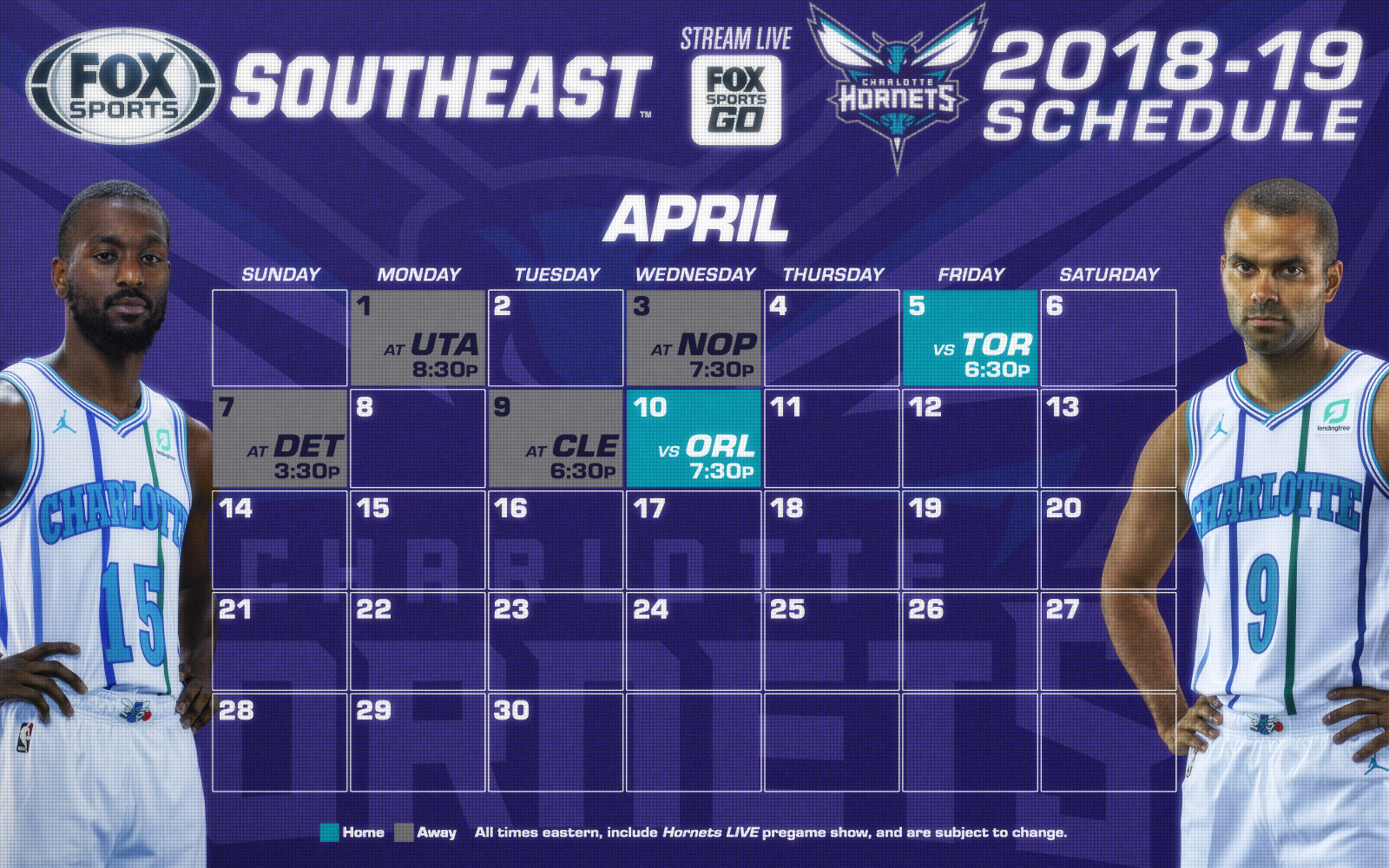 Charlotte Hornets Schedule: April | FOX Sports