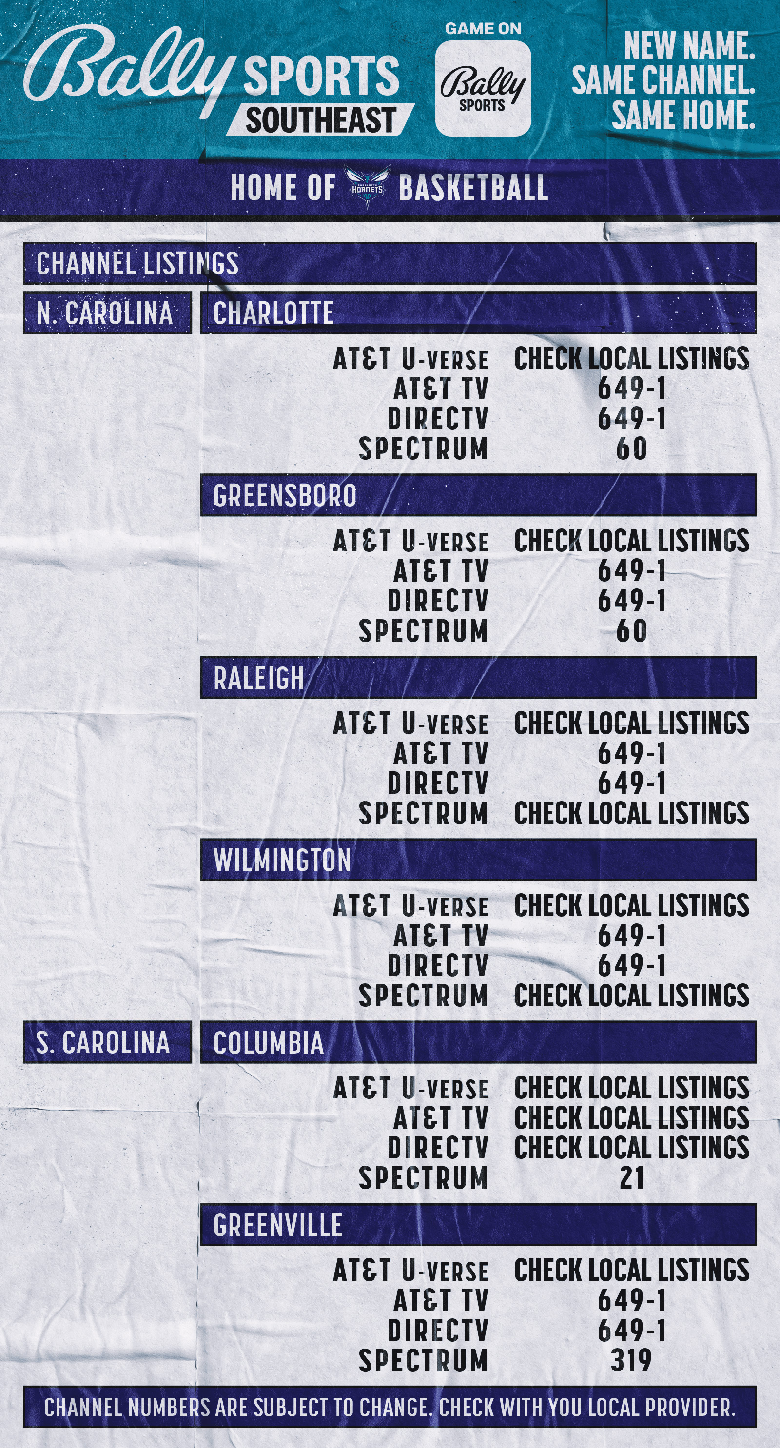 Charlotte Hornets Channel Listings Fox Sports