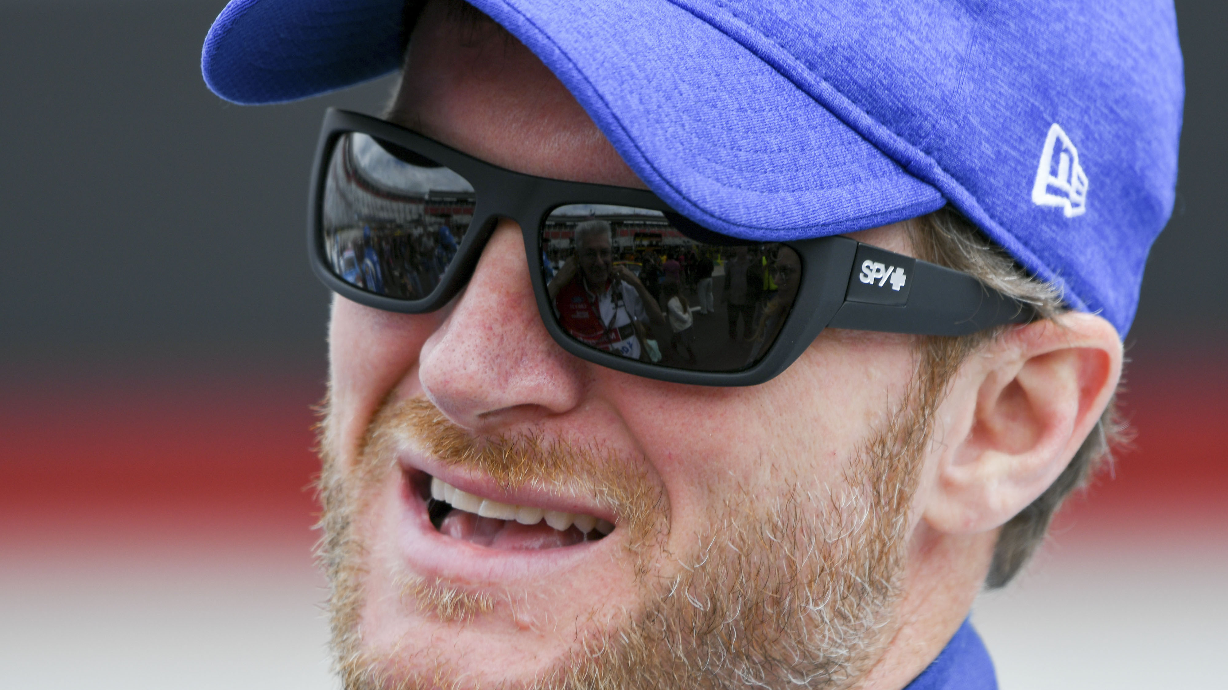 Apr 24, 2017; Bristol, TN, USA; Monster Energy NASCAR Cup Series driver Dale Earnhardt Jr. before the start of the Food City 500 at Bristol Motor Speedway. Mandatory Credit: Randy Sartin-USA TODAY Sports
