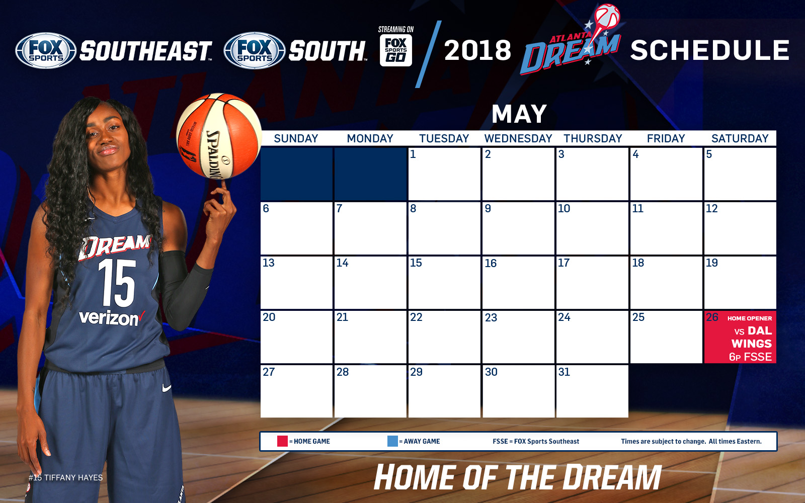 Atlanta Dream TV Schedule: May | FOX Sports1600 x 1000