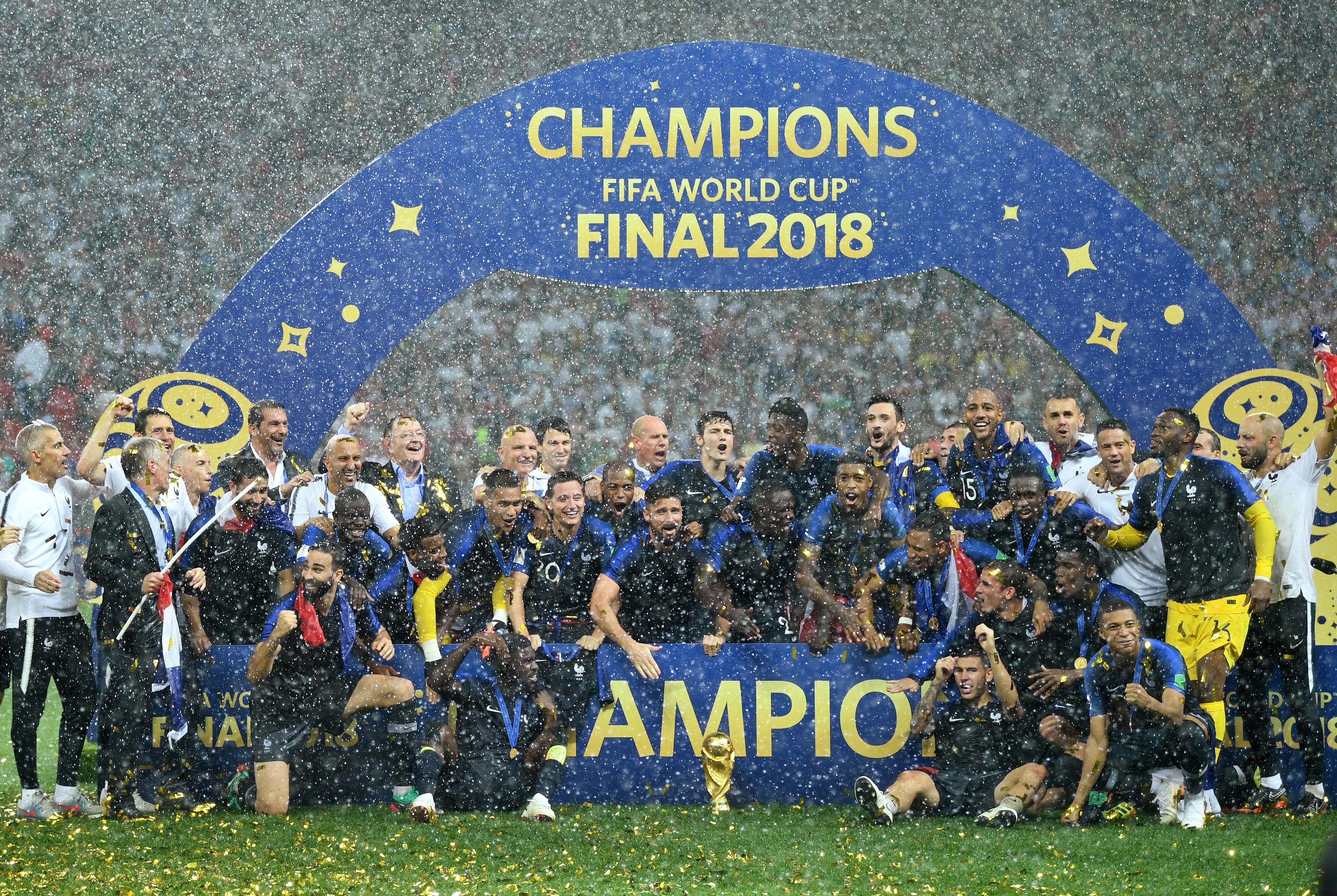 Image result for france world cup win rain