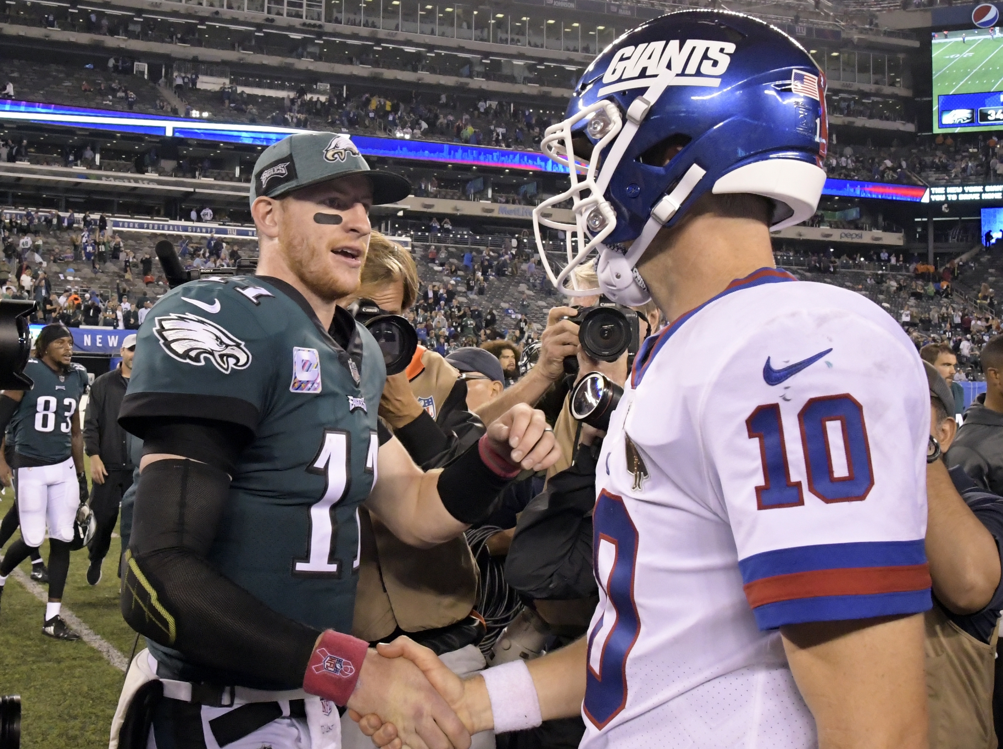 Image result for eli manning postgame 34-13