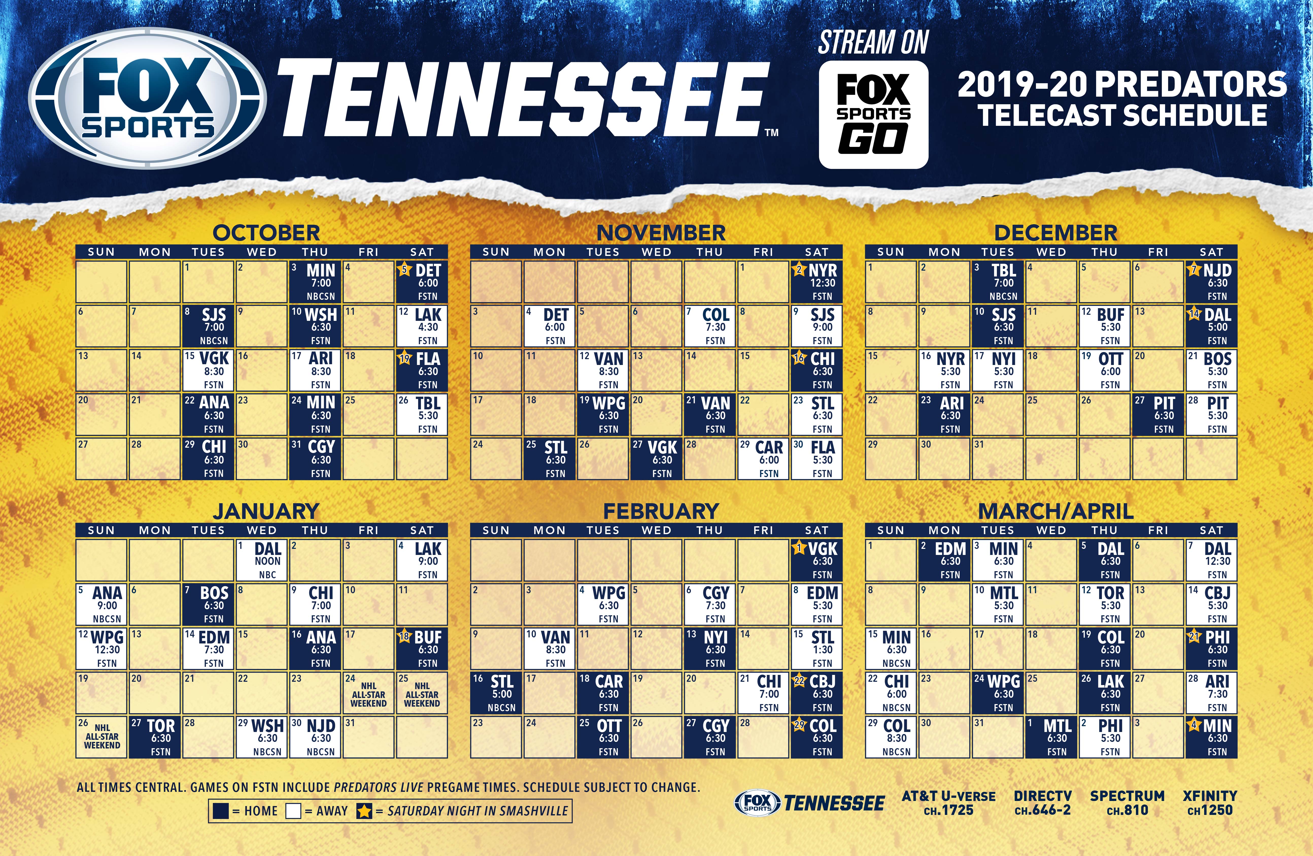 Nashville Predators TV Schedule | FOX Sports