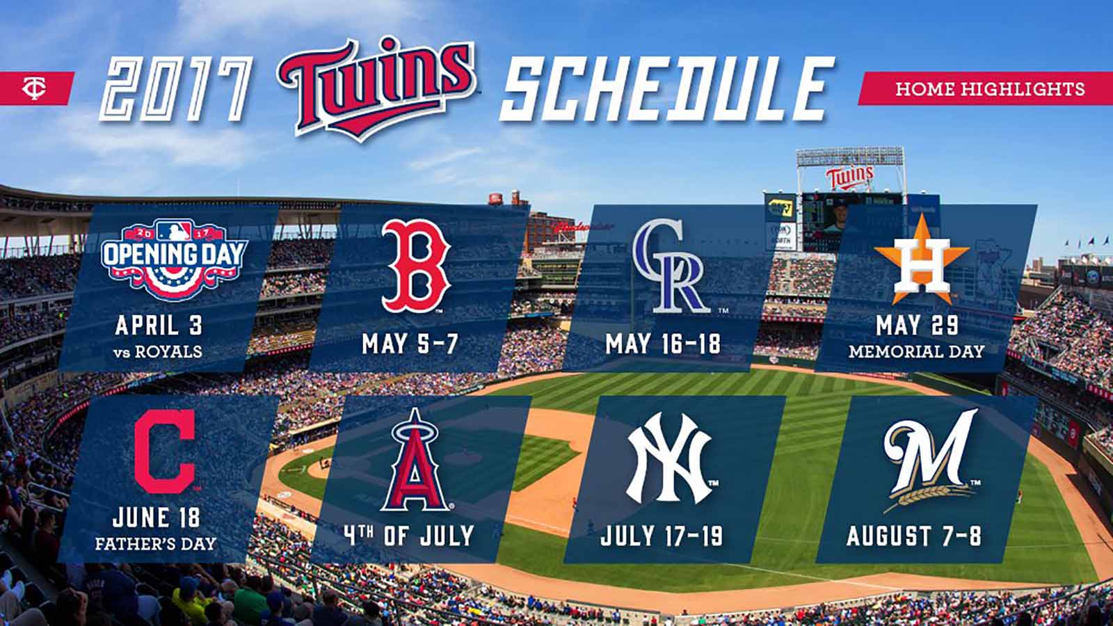Twins release 2017 schedule, open at home on April 3 | FOX Sports